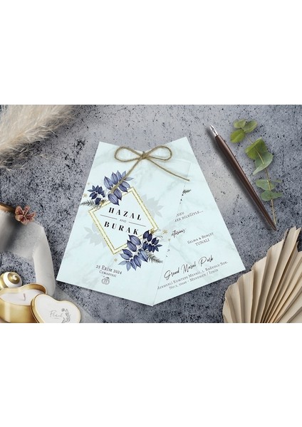 Düğün Davetiyesi Cem Davetiye Elegance 7021