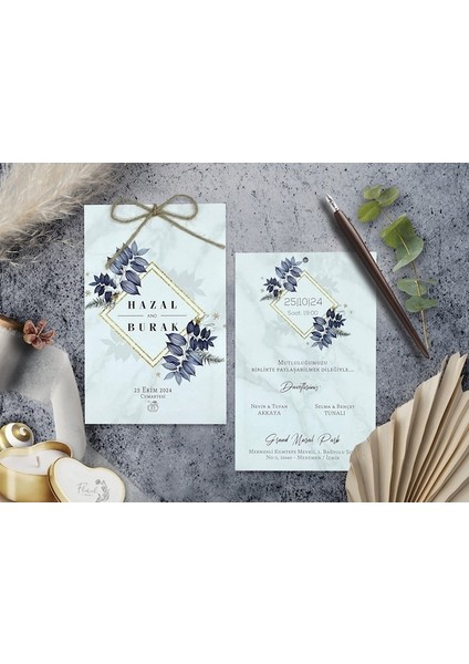 Düğün Davetiyesi Cem Davetiye Elegance 7021
