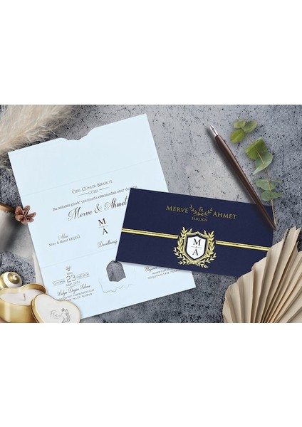 Düğün Davetiyesi Cem Davetiye Elegance 7068