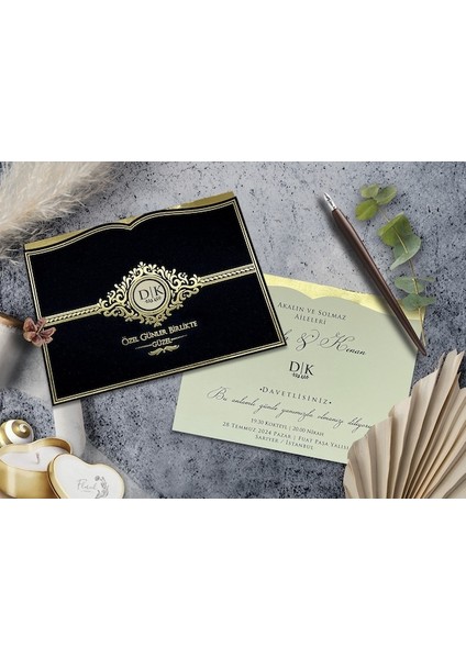 Düğün Davetiyesi Cem Davetiye Elegance 7081