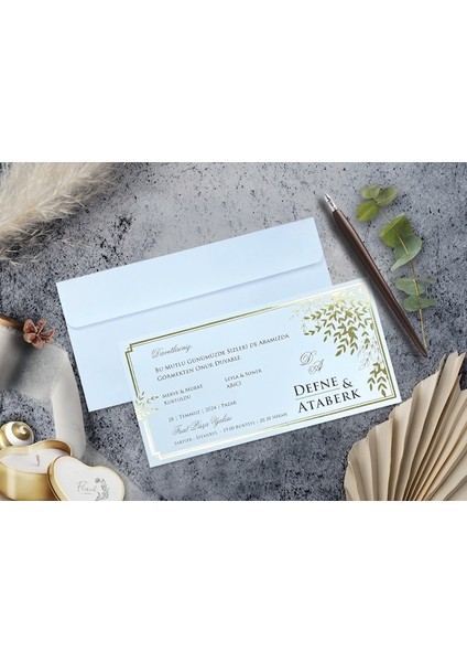 Düğün Davetiyesi Cem Davetiye Elegance 7098