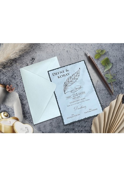 Düğün Davetiyesi Cem Davetiye Elegance 7103