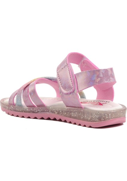 Arz 1222-P Pembe Simli Kız Çocuk Sandalet