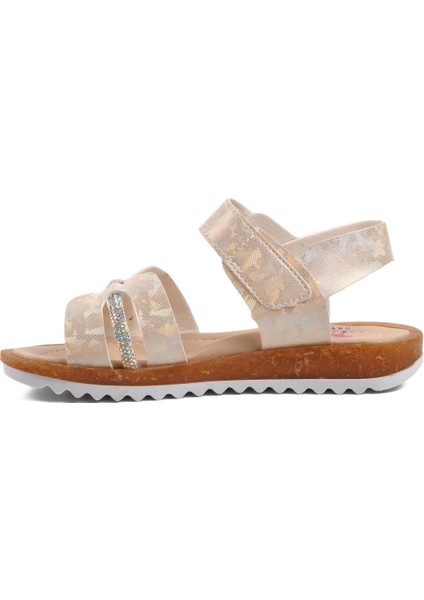 Arz 4222-P Sedef Simli Kız Çocuk Sandalet