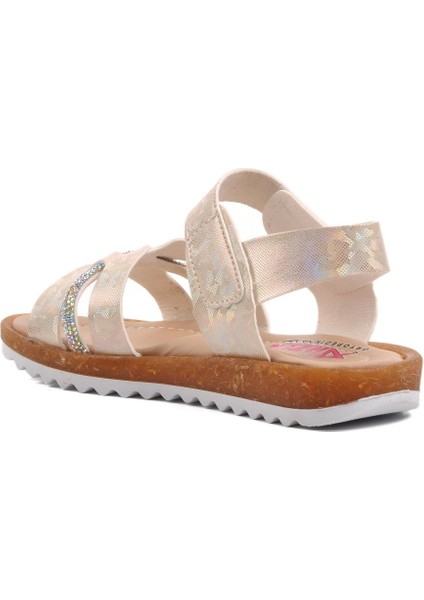 Arz 4222-P Sedef Simli Kız Çocuk Sandalet