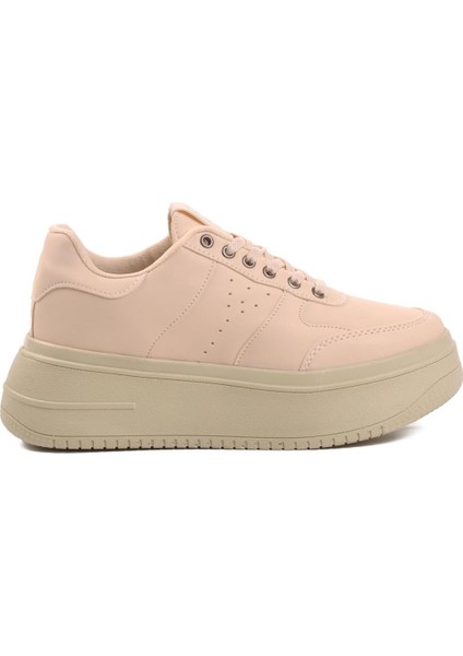 DNP-7421 Bej Kalın Taban Kadın Sneaker