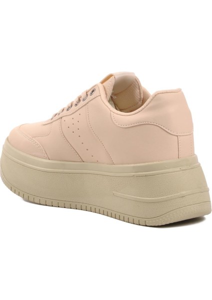 DNP-7421 Bej Kalın Taban Kadın Sneaker