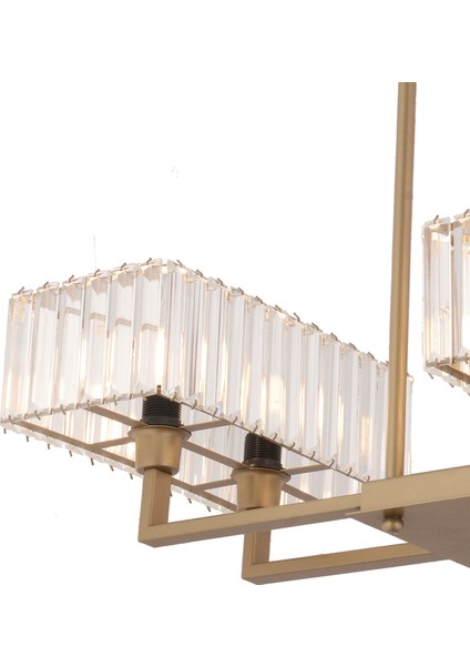 Brambles 6'lı Eskitme Kristalli Taşlı Modern Tasarım Kristal Salon Avize