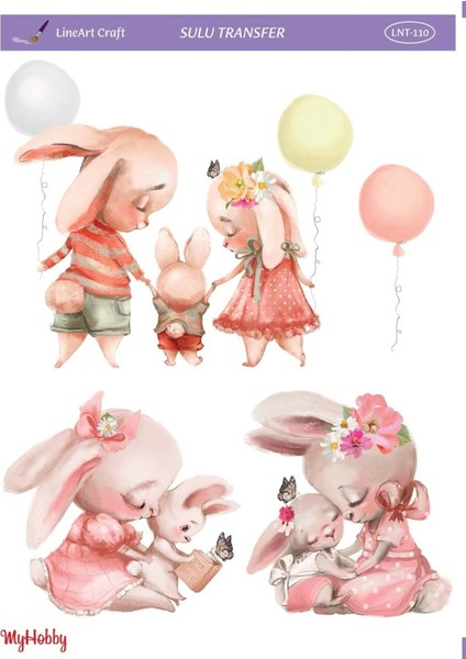 Kırmızı, Bordo, Pembe, Somon Gül Sulu Transfer LNT-110 25X35