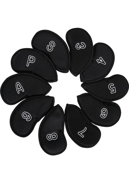 10PCS/PACK Featy Golf Demir Kafa Kapakları Çoğu Ütü Işlemeli Siyah (Yurt Dışından) indirimleri