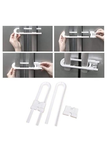 Bebek Çocuk Çekmece ve Dolap Koruma Raylı Güvenlik Sistemi Emniyet Kilidi modelleri