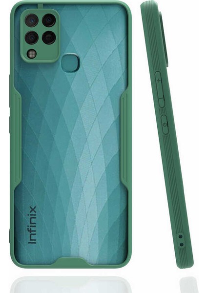 Infinix Hot 10T ile Uyumlu Kılıf Kamera Korumalı Colorful Silikon Kapak - Yeşil