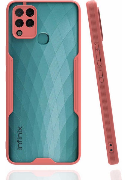 Infinix Hot 10T ile Uyumlu Kılıf Kamera Korumalı Colorful Silikon Kapak - Pembe