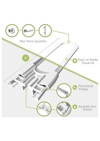 Bebek Çocuk Çekmece ve Dolap Koruma Raylı Güvenlik Sistemi Emniyet Kilidi indirimleri