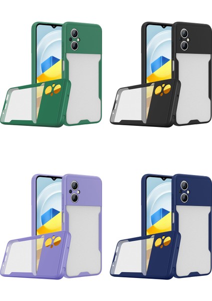 Xiaomi Poco M5 ile Uyumlu Kılıf Kamera Korumalı Colorful Silikon Kapak - Lacivert