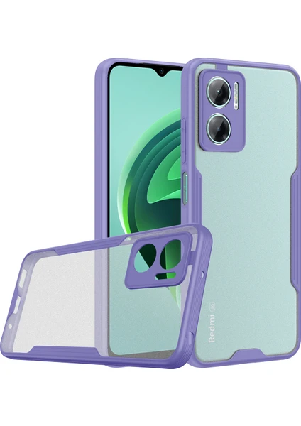 Caseart Xiaomi Redmi Note 11E ile Uyumlu Kılıf Kamera Korumalı Colorful Silikon Kapak - Lila