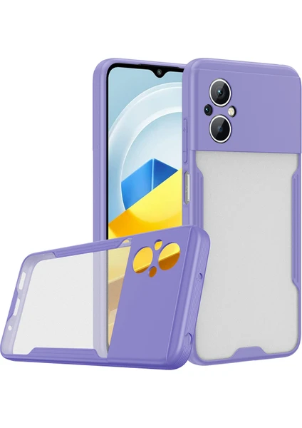 Caseart Xiaomi Poco M5 ile Uyumlu Kılıf Kamera Korumalı Colorful Silikon Kapak - Lila