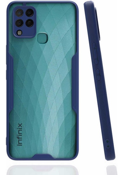 Infinix Hot 10T ile Uyumlu Kılıf Kamera Korumalı Colorful Silikon Kapak - Lacivert