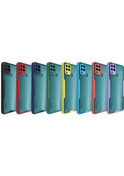 Infinix Hot 10T ile Uyumlu Kılıf Kamera Korumalı Colorful Silikon Kapak - Lacivert indirimleri