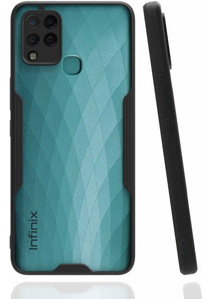 Infinix Hot 10T ile Uyumlu Kılıf Kamera Korumalı Colorful Silikon Kapak - Siyah