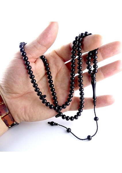 Hafif Basık Model Erzurum Oltu Taşı Namaz Tesbihi