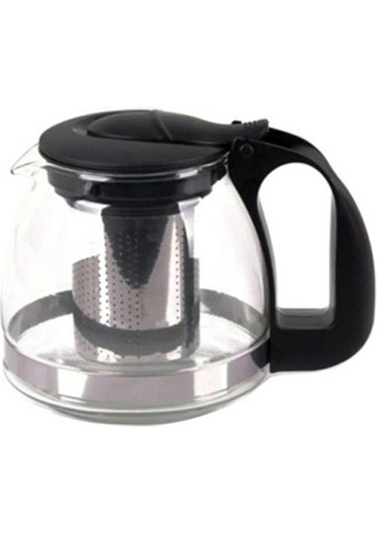 EminHome Süzgeçli Cam Demlik Plastik Kulplu 1250 ml