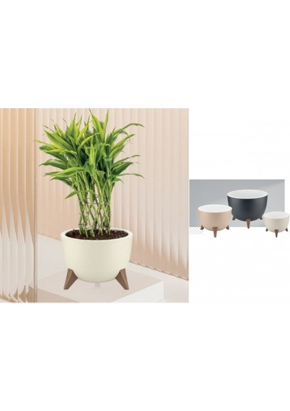 EminHome Alya Plastik Ufo Ayaklı Saksı Orta Boy 25X18.5 cm 5 Lt indirimleri