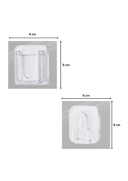 Eşya Sabitleme Askısı 10 Çift Şeffaf Çift Taraflı Yapışkanlı Geçmeli Klips indirimleri