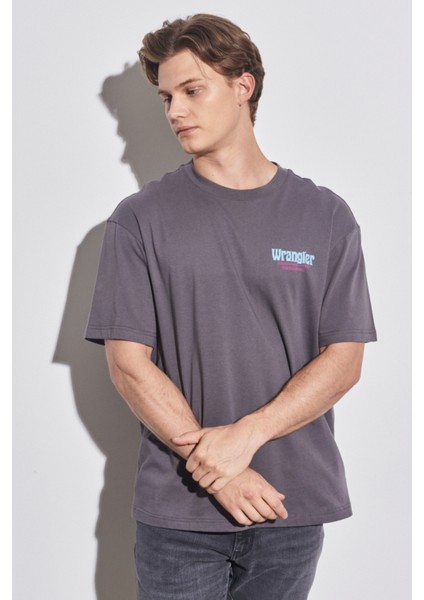 Loose Fit Rahat Kesim %100 Pamuk Bisiklet Yaka Ekru Tişört