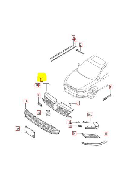 Vw Jetta Gli Ön Panjur 2015+