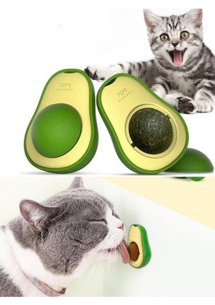 Doğal Catnipli Yenilebilir Avokado Kedi Nanesi Otu Oyun Topu Oyuncağı Top Oyuncak Kedi Yalama Topu