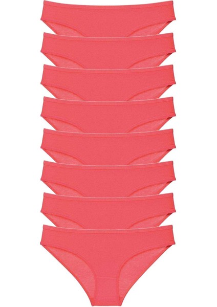 8 Adet Süper Eko Set Likralı Kadın Slip Külot Fuşya