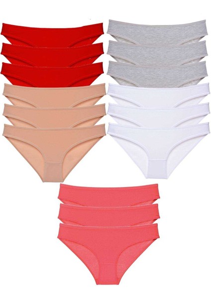 15 Adet Süper Eko Set Likralı Kadın Slip Külot 522