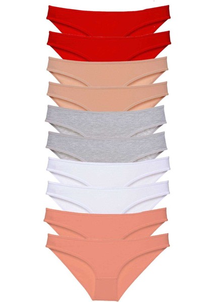 10 Adet Süper Eko Set Likralı Kadın Slip Külot 505