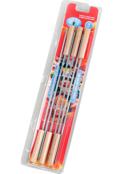 Ahşap Saplı Izgara Şiş 6'lı Mangal Şişi fiyatları