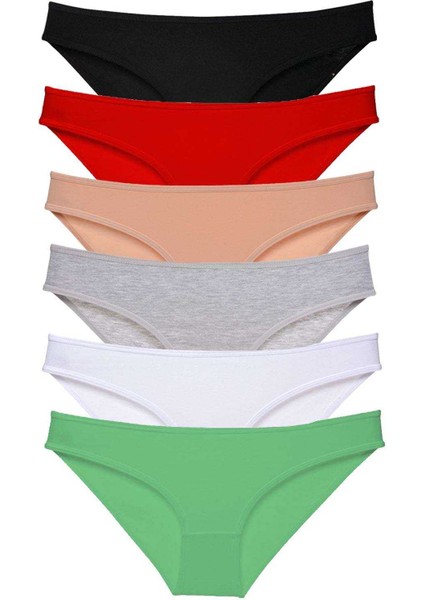 6 adet Süper Eko Set Likralı Kadın Slip Külot Renk 2