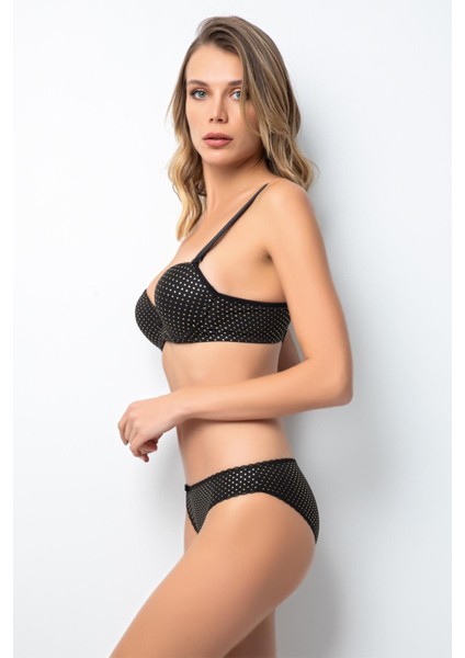 Push-Up Dolgulu Gold Puantiyeli Sütyen Takım fırsatları