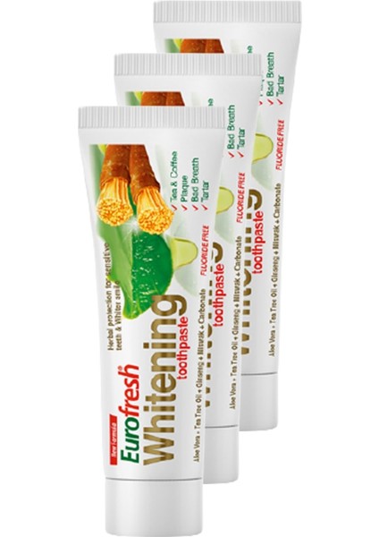 Eurofresh Whitening Aloe Veralı Misvaklı Diş Macunu 112G 3'lü Set