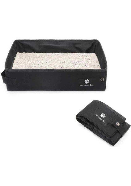 Katlanabilir Evcil Hayvan Tuvalet Kabı - Siyah (Yurt Dışından)