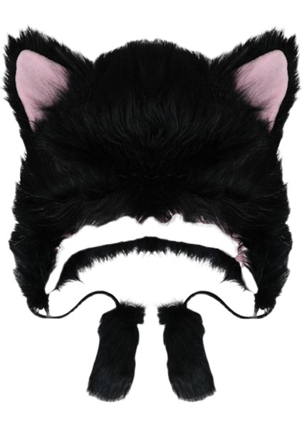 Festival Yeni Yıl Cosplay Black Için Karikatür Hayvan Şapkası Konforu Cat Headdress Prop (Yurt Dışından)