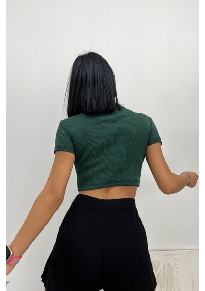 Kadın Polo Yaka Crop Bluz indirimleri