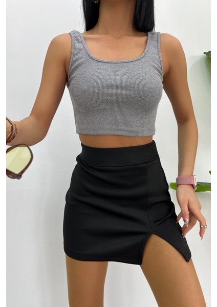 Kadın Askılı Crop Top Bluz