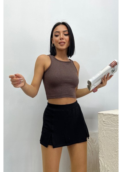 Kadın Halter Yaka Crop Bluz modelleri