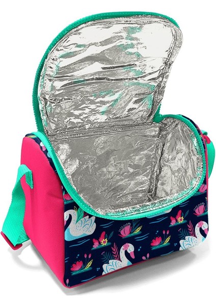 Kids Neon Mercan Lacivert Kuğu Desenli Thermo Beslenme Çantası 11819 fırsatları