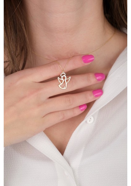 Güzide 14 Ayar Altın Melek Kolye