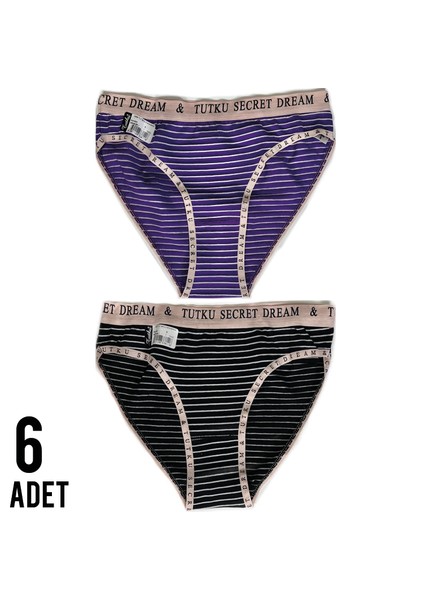 Kadın Diana Bikini Külot 6'lı Çok Renkli Paket