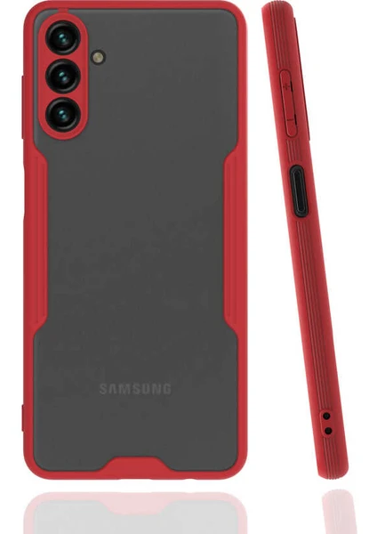 Caseart Samsung Galaxy A04S ile Uyumlu Kılıf Kamera Korumalı Colorful Silikon Kapak - Kırmızı