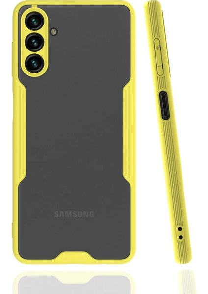 Caseart Samsung Galaxy A04S ile Uyumlu Kılıf Kamera Korumalı Colorful Silikon Kapak - Sarı