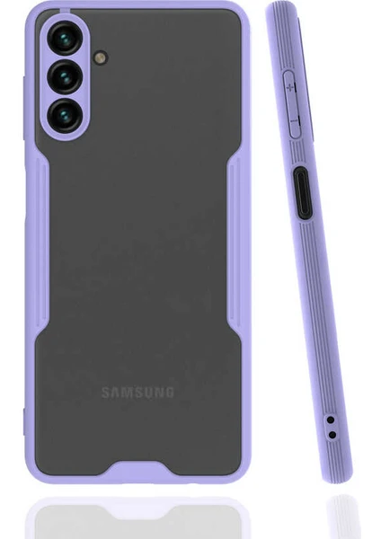 Caseart Samsung Galaxy A04S ile Uyumlu Kılıf Kamera Korumalı Colorful Silikon Kapak - Lila