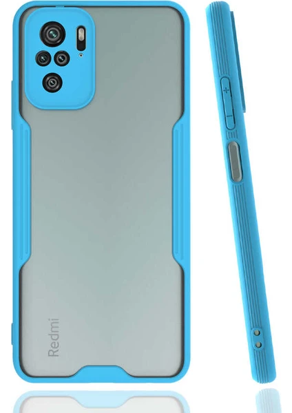 Caseart Xiaomi Poco M5S ile Uyumlu Kılıf Kamera Korumalı Colorful Silikon Kapak - Mavi